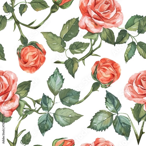 Floral Elegance: Seamless Watercolor Textile Pattern