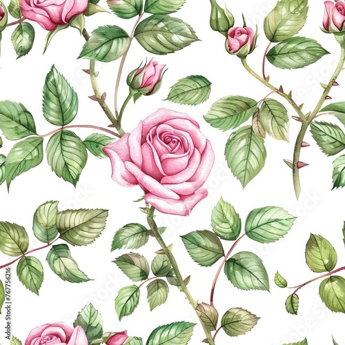 Floral Elegance: Seamless Watercolor Textile Pattern