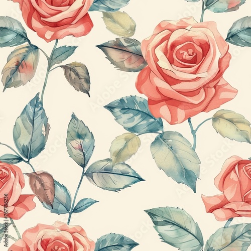 Floral Elegance: Seamless Watercolor Textile Pattern