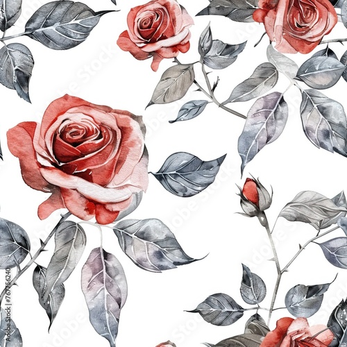 Floral Elegance: Seamless Watercolor Textile Pattern