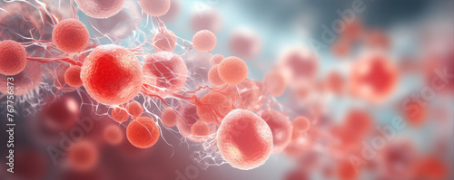 Close-up of red blood cells in bloodstream