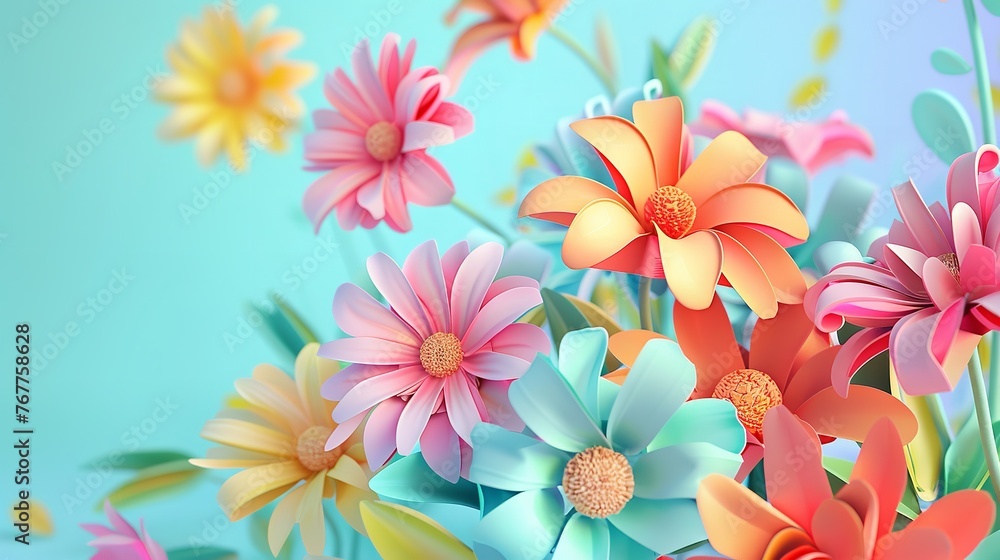 3D Render Digital Illustration Colorful Paper 3D Render Digital Illustration Colorful Paper