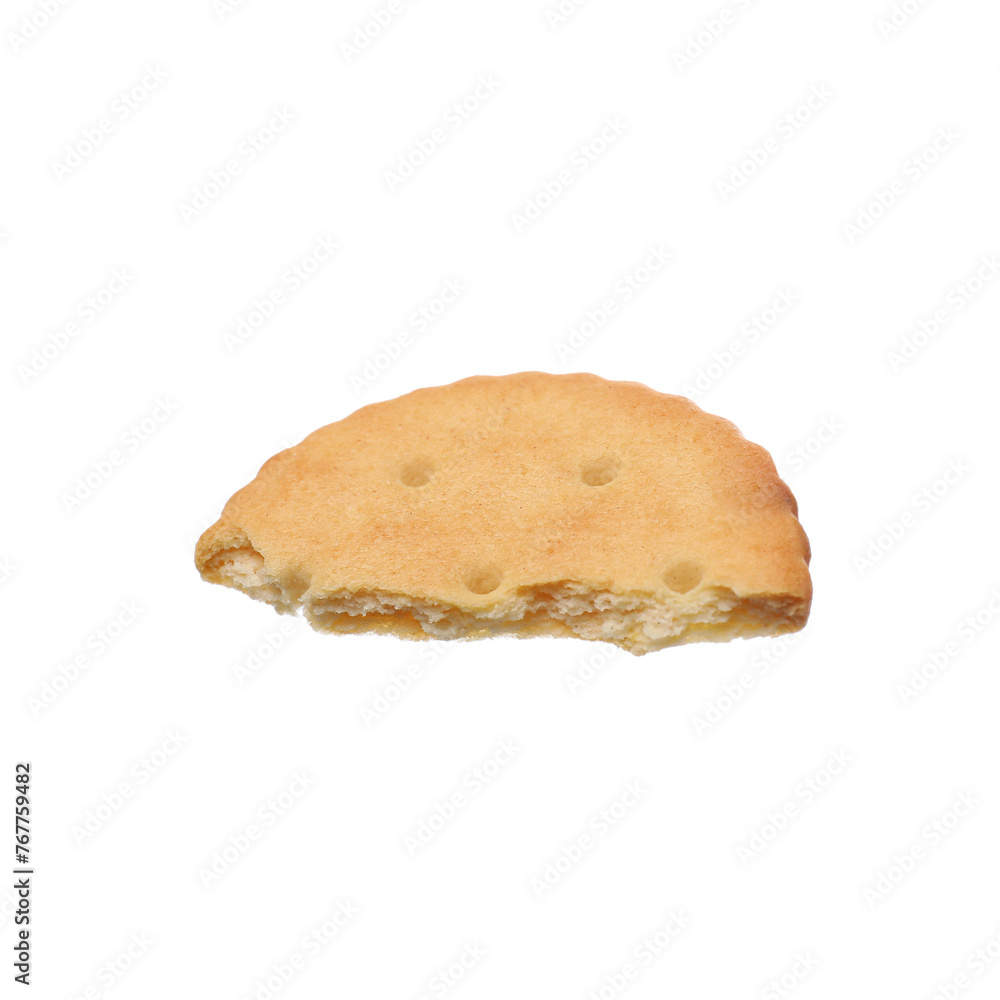 Piece of tasty cracker isolated on white Piece of tasty cracker isolated on white