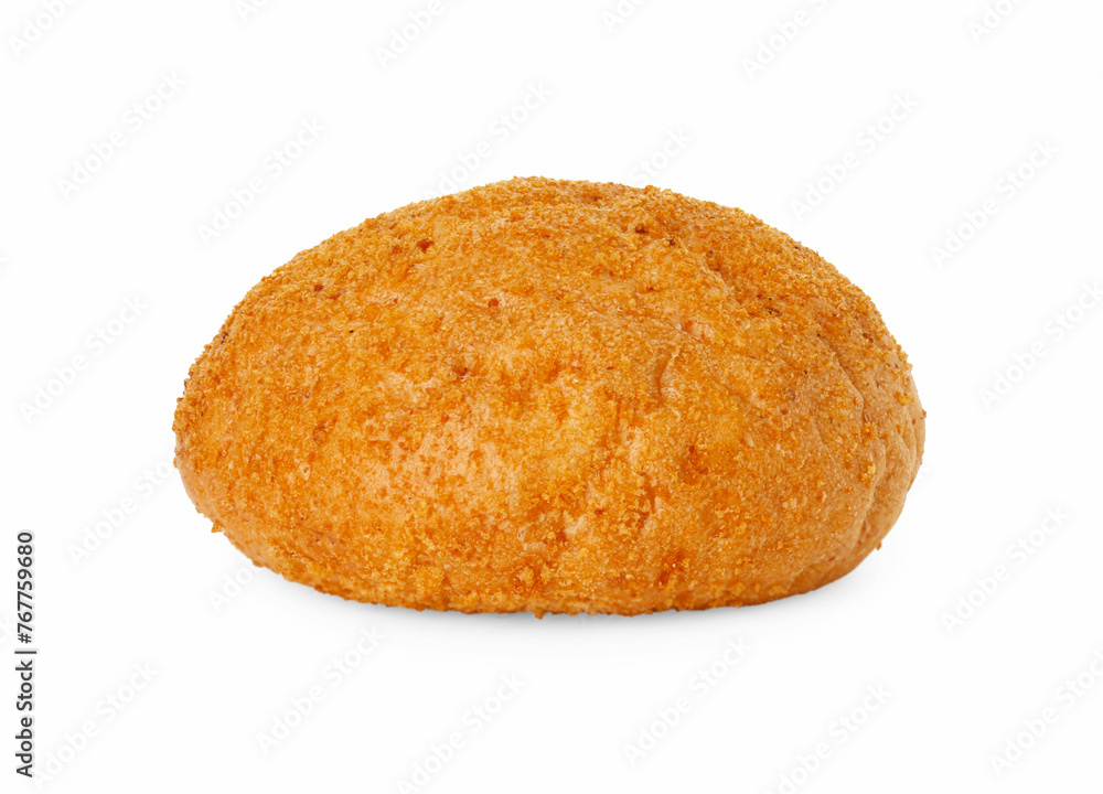 One fresh hamburger bun isolated on white One fresh hamburger bun isolated on white