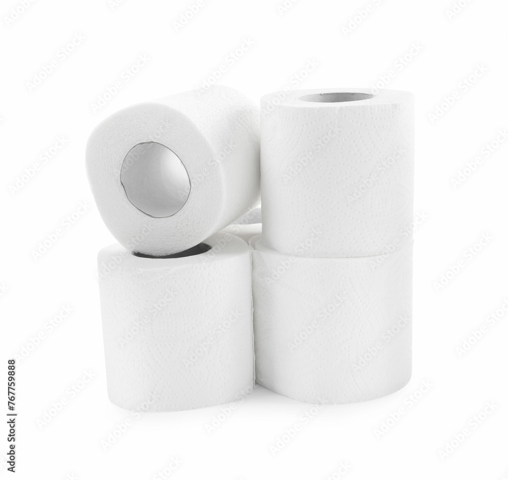 Soft toilet paper rolls isolated on white Soft toilet paper rolls isolated on white