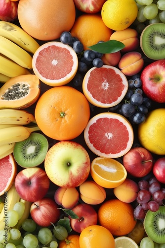 Colorful Assortment of Fresh and Organic Fruits  Market Selection