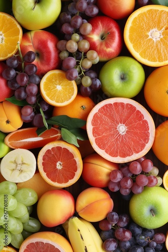 Colorful Assortment of Fresh and Organic Fruits: Market Selection