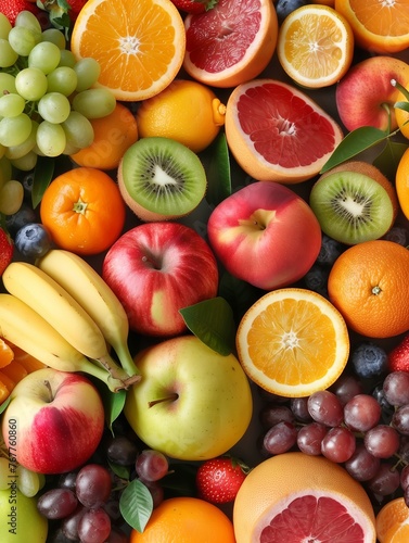 Colorful Assortment of Fresh and Organic Fruits  Market Selection