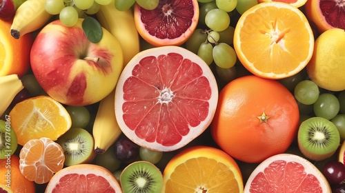 Colorful Assortment of Fresh and Organic Fruits: Market Selection