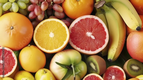 Colorful Assortment of Fresh and Organic Fruits  Market Selection