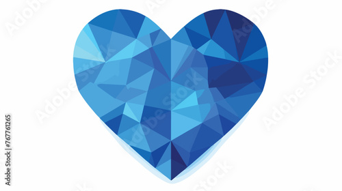 Blue heart isolated on white background