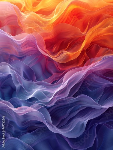 vibrant hues fluidity with vector illustration featuring smooth, wavy digital art masterpiece, epitomizes minimalism with vivid rainbow colorful abstract backgrounds.