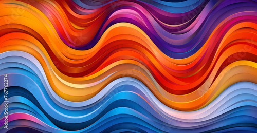 vibrant hues fluidity with vector illustration featuring smooth  wavy digital art masterpiece  epitomizes minimalism with vivid rainbow colorful abstract backgrounds.