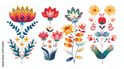 Folk Art Flowers. Ethnic illusrtation . Vector illustration photo