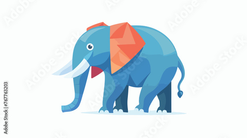 Fun elephant Flat vector isolated on white background