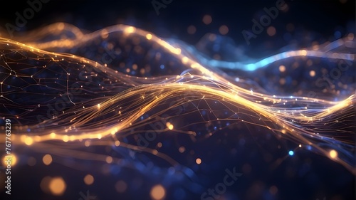 Internet networking speed and fiber networking tech art illustration close-up shot futuristic design AI Image Creation photo