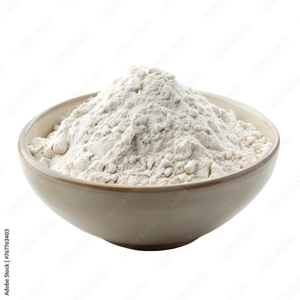 Bowl of flour isolated on transparent background Bowl of flour isolated on transparent background