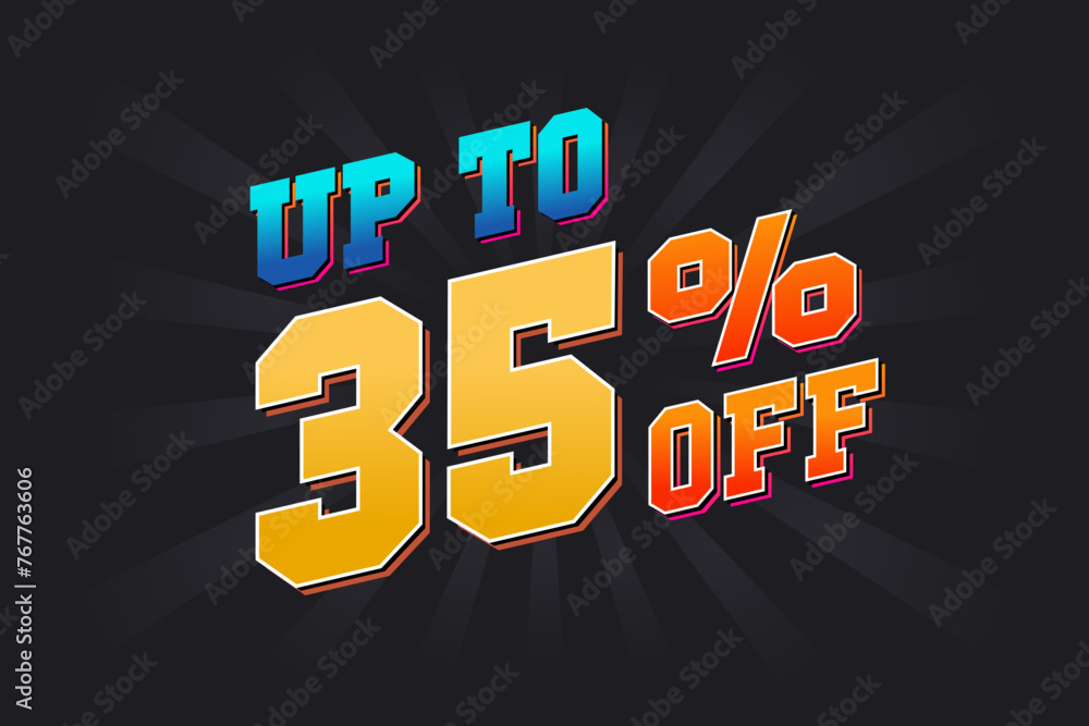 Up To 35 Percent off Special Discount Offer. Upto 35% off Sale of advertising campaign vector graphics.