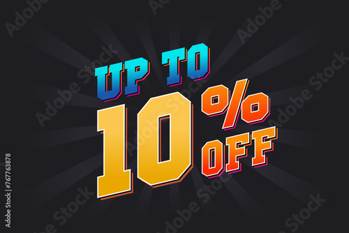 Up To 10 Percent off Special Discount Offer. Upto 10% off Sale of advertising campaign vector graphics.