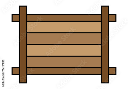 Icono de cartel de madera hecho con tablas. 