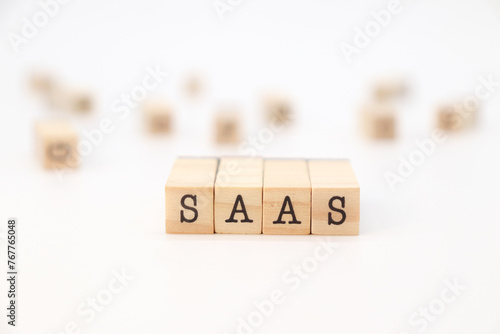 saas (software as a service) acronym on white background technology concept photo