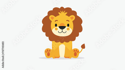 Fototapeta Naklejka Na Ścianę i Meble -  Cute lion animal isolated icon vector illustration