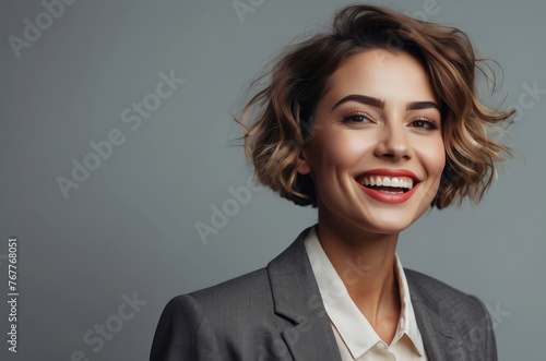 portrait of a happy woman in the studio shoot