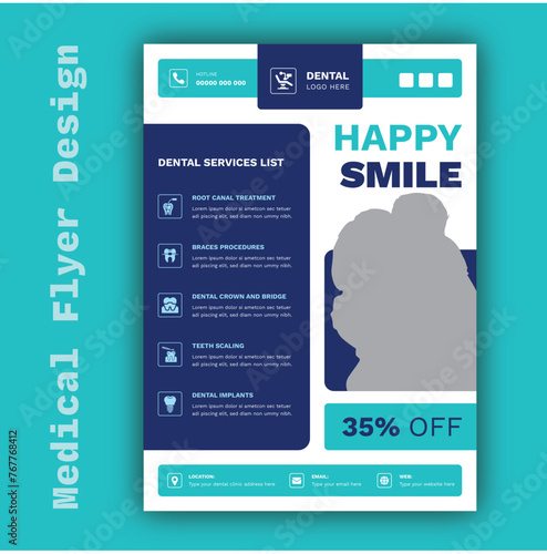 Medical Healthcare Flyer Design Template, Health medical flyer, Healthcare cover a4 template, Corporate healthcare and medical flyer or poster design layout