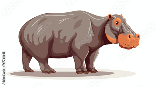 Hippopotamus animal Flat vector isolated on white background