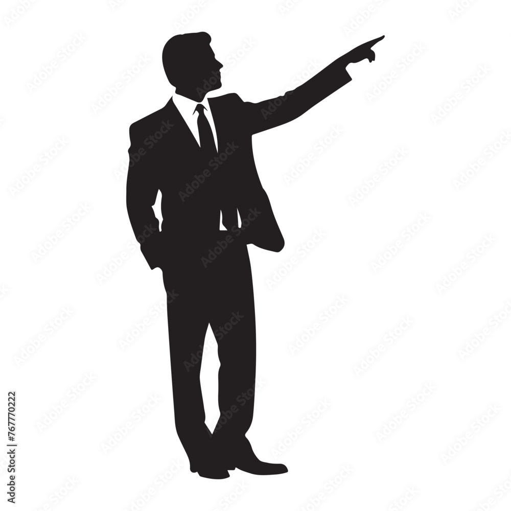 Corporate leader silhouette with visionary background vector Corporate leader silhouette with visionary background vector