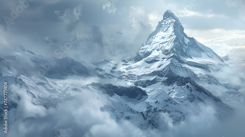 Matterhorn Swiss Alps panorama. generative ai