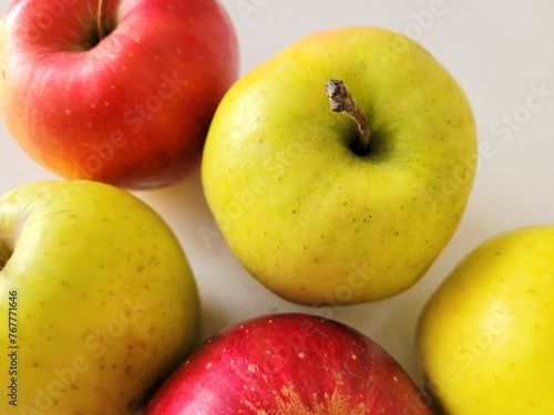 Colorful apples in the kitchen.