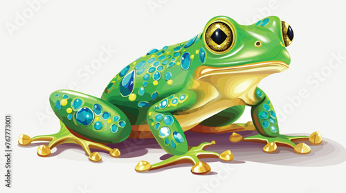 Jewelled Frog Flat vector isolated on white background