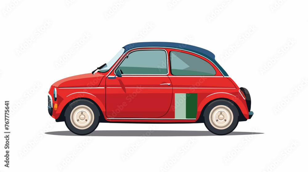 Little Italian car vector drawing. Flat vector 