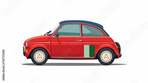 Little Italian car vector drawing. Flat vector 