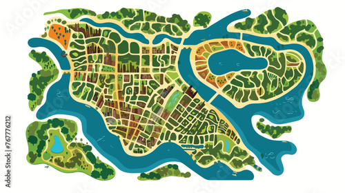 Map of Kherson - Ukraine Vector Illustration Flat vector