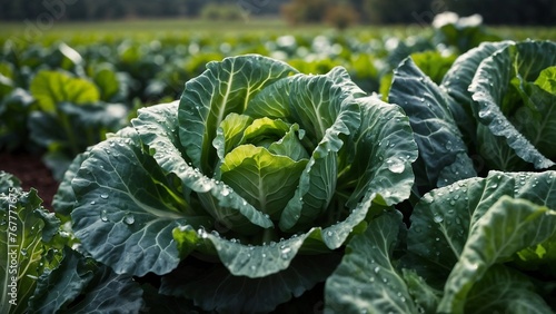Vibrant Green Cabbages Showcasing Farm Produce Brilliance