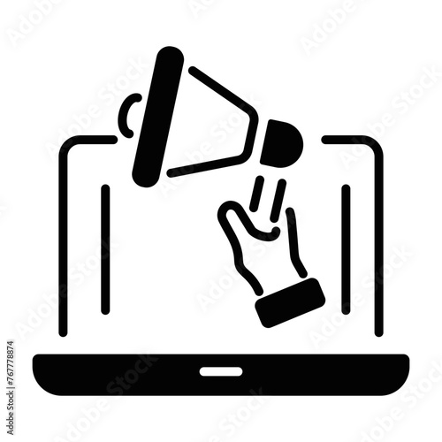 Trendy line style icon of digital marketing 