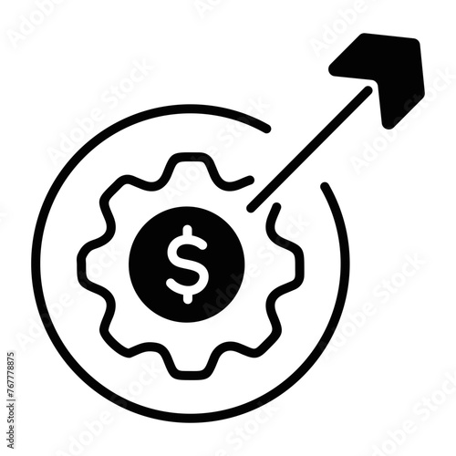 Modern line icon of financial goal 