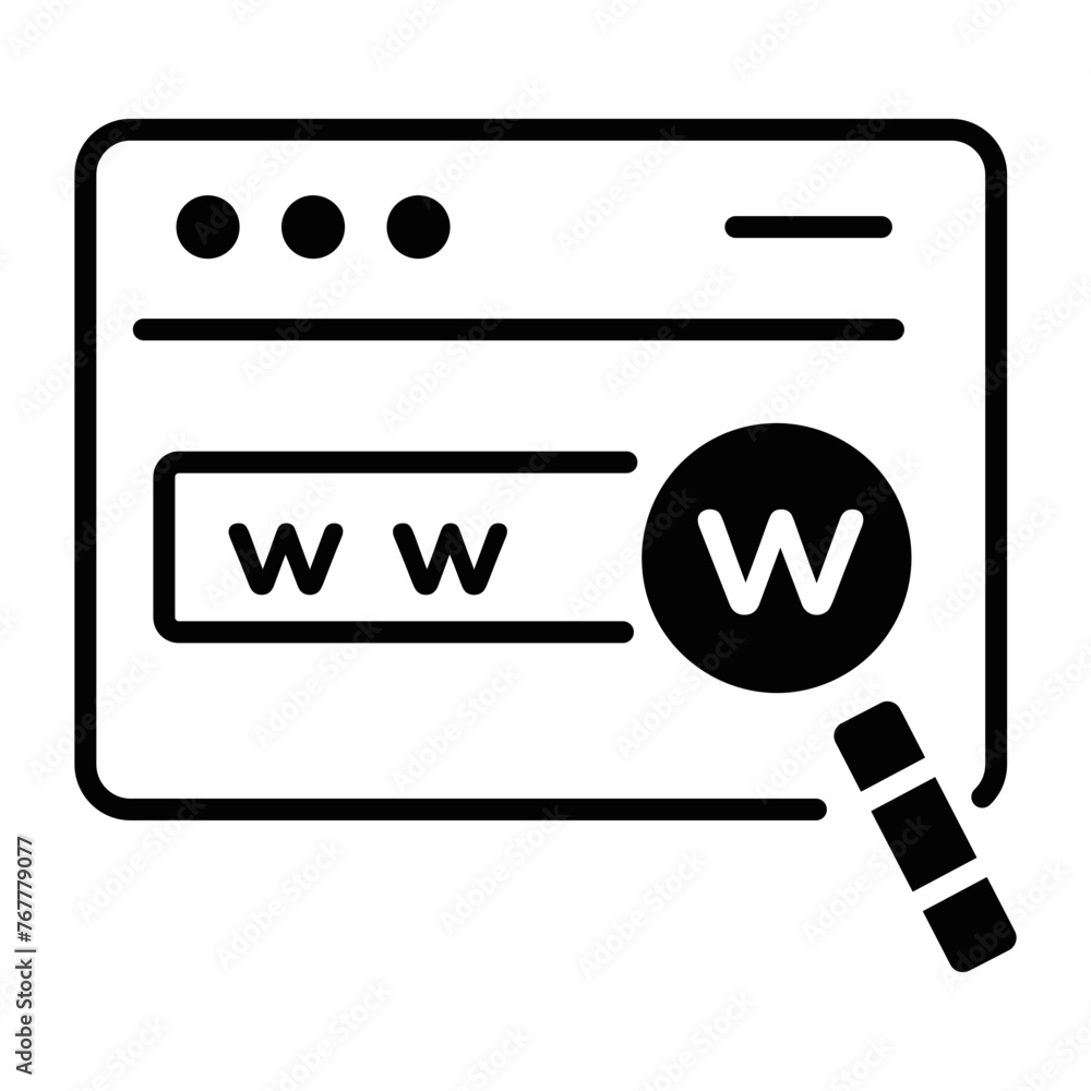 An editable line style icon of search engine An editable line style icon of search engine
