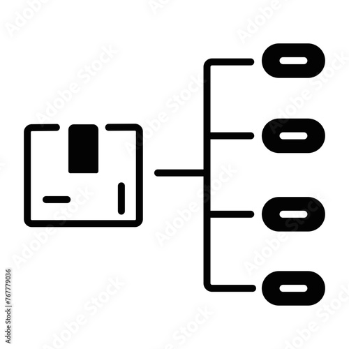 Get your hands on product distribution line icon 
