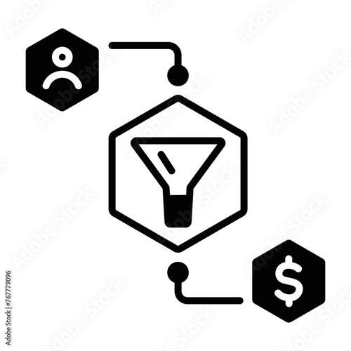 Lead management line style icon 