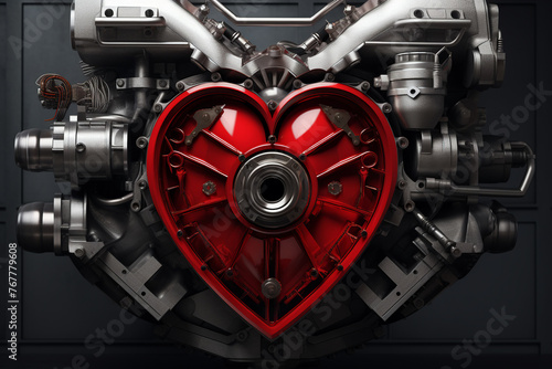 Close-up on a diesel engines heart