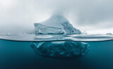 Submerged Majesty: Half-Submerged Iceberg Perspective	
