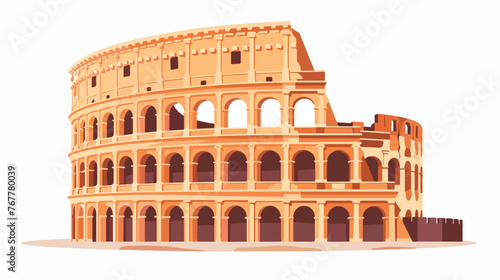 Roman Coliseum Ruin Vector Illustration Flat vector 