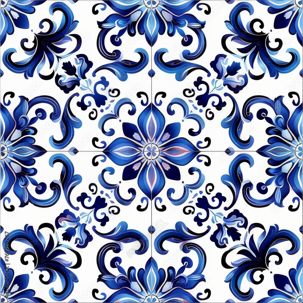 Repeating pattern inspired by Basque tile style. It has a seamless edge for continuous repeatability. Repeating pattern inspired by Basque tile style. It has a seamless edge for continuous repeatability.