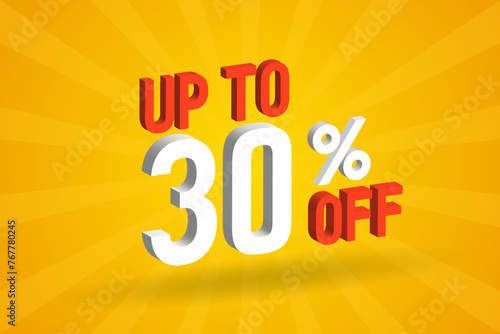 Up To 30 Percent off 3D Special promotional campaign design. Upto 30% of 3D Discount Offer for Sale and marketing.