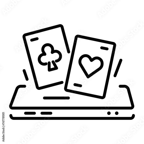 A well-designed linear icon of casino app 