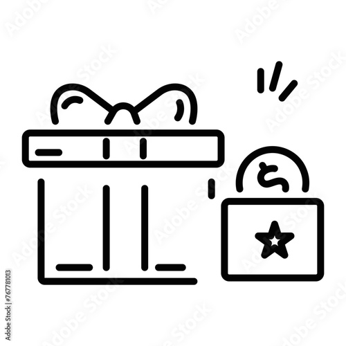 Get this linear icon of lottery gifts 