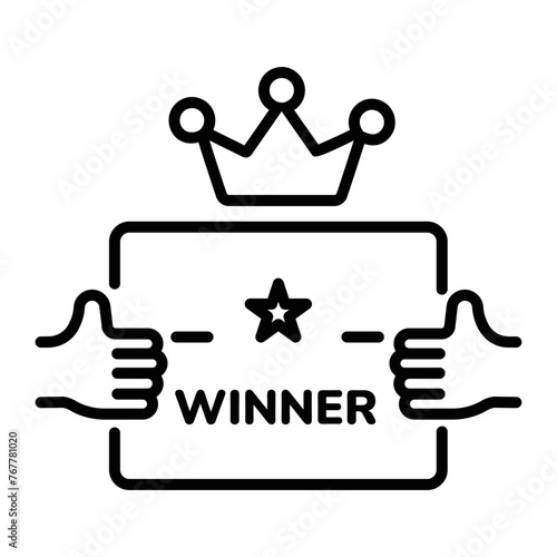 Handy line style icon of lottery prize 